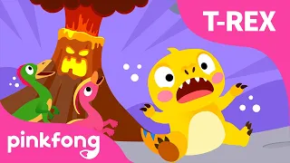 Gunung Berapi Meletus | Lagu Bayi T-Rex, Dinosaurus | Pinkfong dan Baby Shark