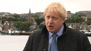 Boris Johnson rules out second Scottish referendum and praises the union on visit to Orkney