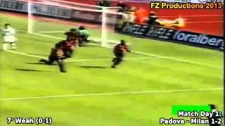 Serie A 1995-1996, day 1: Padova - Milan 1-2 (Weah goal)