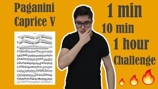 1 Min, 10 Min, 1 hour Challenge: Paganini Caprice 5