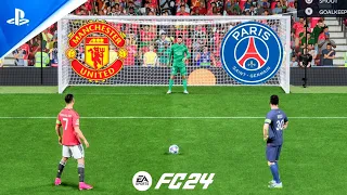 Manchester United vs PSG | UCL FINAL | Ronaldo vs Messi | FC 24 Penalty Shootout - PS5 Gameplay