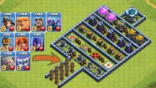 WHO CAN SURVIVE THIS DIFFICULT TRAP ON COC TRAP VS TROOPS