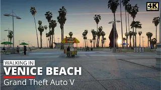 Walking in GTA V - Sunset Walk on Venice Beach (L.A REVO 2 + NVE)