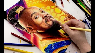 Drawing Will Smith as the Genie from “Aladdin”