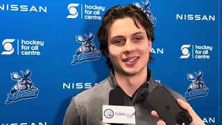 End of 2023-24 season Moose media availability with Winnipeg Jets prospect Tyrel Bauer