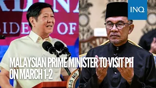 Malaysian prime minister to visit PH on March 1-2