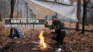 Biwak pod tarpem - Układ na każde warunki - Szkoła Biwakowania 22