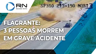 Assista o momento do acidente que matou 3 pessoas em rodovia