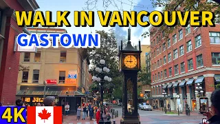 Vancouver Summer Night Walk - Gastown- [ Walk in Canada ] 4K