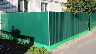 Крепление профлиста 🛠 к забору без помощников (fence).