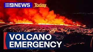 Iceland declares state of emergency after volcanic eruption | 9 News Australia