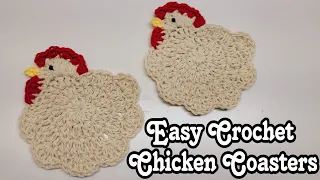 EASY Crochet Chicken Coaster Tutorial For Beginners