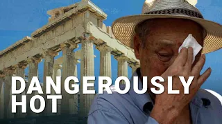 Tourists in Greece battle ‘dangerous’ heatwave