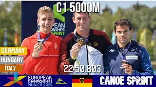C1 Men 5000m Final | BRENDEL Sebastian CHAMPION | European Championships Munich 2022