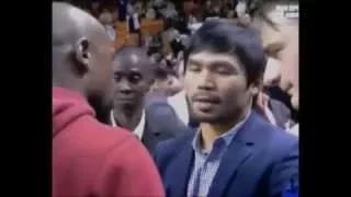 Mayweather and Pacquiao meet at Miami Heat game