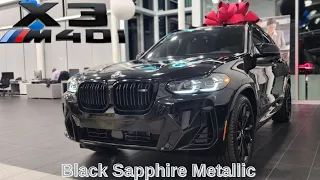 NEW ARRIVAL! 2023 BMW X3 M40i Black Sapphire Metallic on Tacora Red #bmw #x3 #M40i #g01