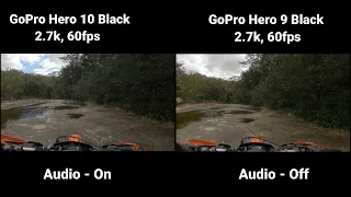 GoPro Hero 10 vs GoPro Hero 9 Side By Side HyperSmooth 4.0 And 3.0 Trail Riding 2.7k, 60fps