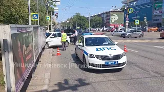 28.07.2023 ДТП на перекрёстке улиц Пушкинская и пер. Широкий. Ижевск.