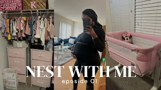 Nest With Me At 36 Weeks Pregnant| Closet Tour, Cleaning, & New Bassinet! #newbornbaby #nestwithme