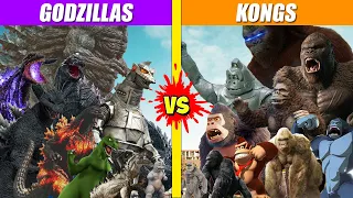 Team Godzillas vs Team Kongs War | SPORE