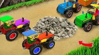 DIY Tractor & Mini Bulldozer making concrete road | Construction Vehicles, Road Roller #75