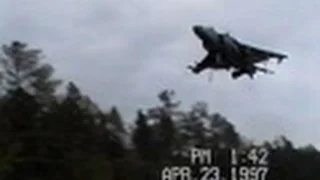 AV-8B Harrier landing on the highway