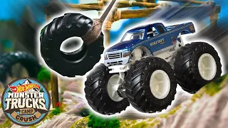 Hot Wheels Monster Trucks Avoid the Swinging Tires! 😱 - Monster Truck Videos for Kids | Hot Wheels