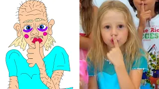 Nastya and dad turned into princesses Drawing meme | Like Nastya #nastya #drawingmeme