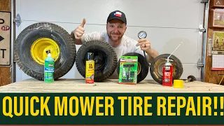 Mower Tire Repair; Plugs vs Slime vs Fix-a-Flat vs FOAM (WARNING FOAM DOESN’T WORK!)