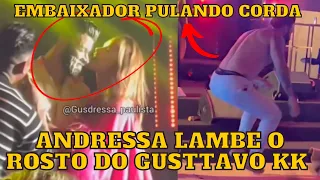 Andressa Suita L4MBE o ROSTO do Gusttavo Lima e ele PULA CORDA sem CAM1SA (niver do embaixador)