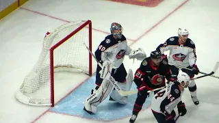 Daniil Tarasov in action during the Blue Jackets @ Senators game