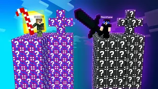 ILHA DO DOCE vs ILHA DO TERROR | MINECRAFT ILHA LUCKY BLOCK