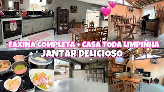 FAXINA COMPLETA | LAVEI BANHEIRO | LAVEI O RANCHO | Jantar Completo e Delicioso😋