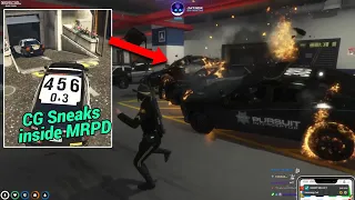 CG puts a remote bomb on a Cop car & Explodes it inside MRPD | NoPixel GTA RP