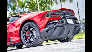 Lamborghini Huracan EVO - Test Driving LOUD ANGRY BULL Acceleration Sound at Lamborghini Miami