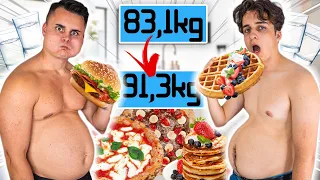 WER NIMMT IN 24 STUNDEN MEHR ZU? 🍔🍕 Bruder vs. Bruder Challenge