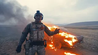 🔥Soldier Burning The Car🔥