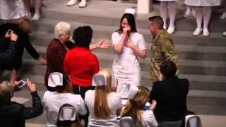 Soldier Deployed in Kuwait Surprises Wife at School Graduation