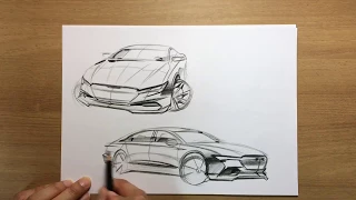 [006] car design sketch - sedan sketch