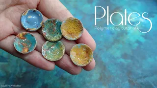 Miniature plates tutorial 💛polymer clay ceramic imitation💛 | लघु प्लेट बनाना | 미니어쳐 그릇 만들기