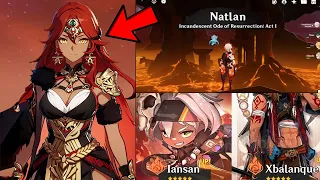 ALL NATLAN CHARACTERS! PYRO ARCHON GAMEPLAY, FATUI MEMBERS, ARTIFACT SETS!! - Genshin Impact