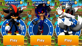 Sonic Dash - Sonic.EXE vs Shadow.EXE vs Tails.EXE vs All Bosses Zazz Eggman All Characters Unlocked