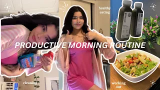 PRODUCTIVE MORNING ROUTINE *it girl* I organizing, working out, cooking, self care, etc!