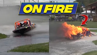 This racing boat caught on FIRE MID RACE! Boating Fails and Wins of The Week