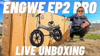 Engwe EP-2 Pro 750W $1000 FAT TIRE FOLDING E-BIKE Unboxing, Assembly + LIVE Q&A