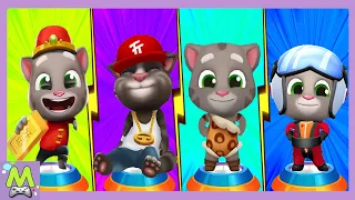 Talking Tom Gold Run vs Tom Bubble Shooter vs Tom Splash Force vs Tom Sky Run.Какой Том Круче