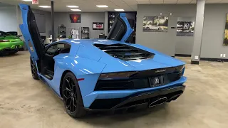 2018 Lamborghini Aventador S (Blu Cepheus) - Walkaround & Startup