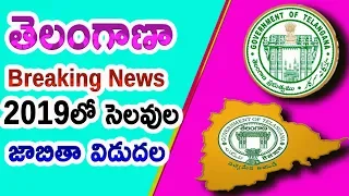 Breaking News about Telangana | Telangana Govt Holidays list Released in 2019