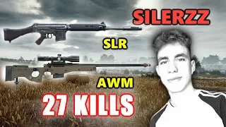 SILERZZ - 27 KILLS - 1 MAN SQUAD! - SLR+AWM - PUBG