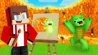 Mikey and JJ Use DRAWING MOD to Prank Mikey With LAVA TSUNAMI in Minecraft (Maizen)